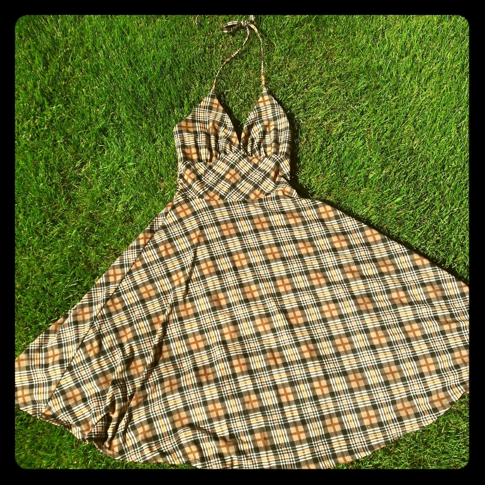 Alyn Paige Plaid Halter Dress